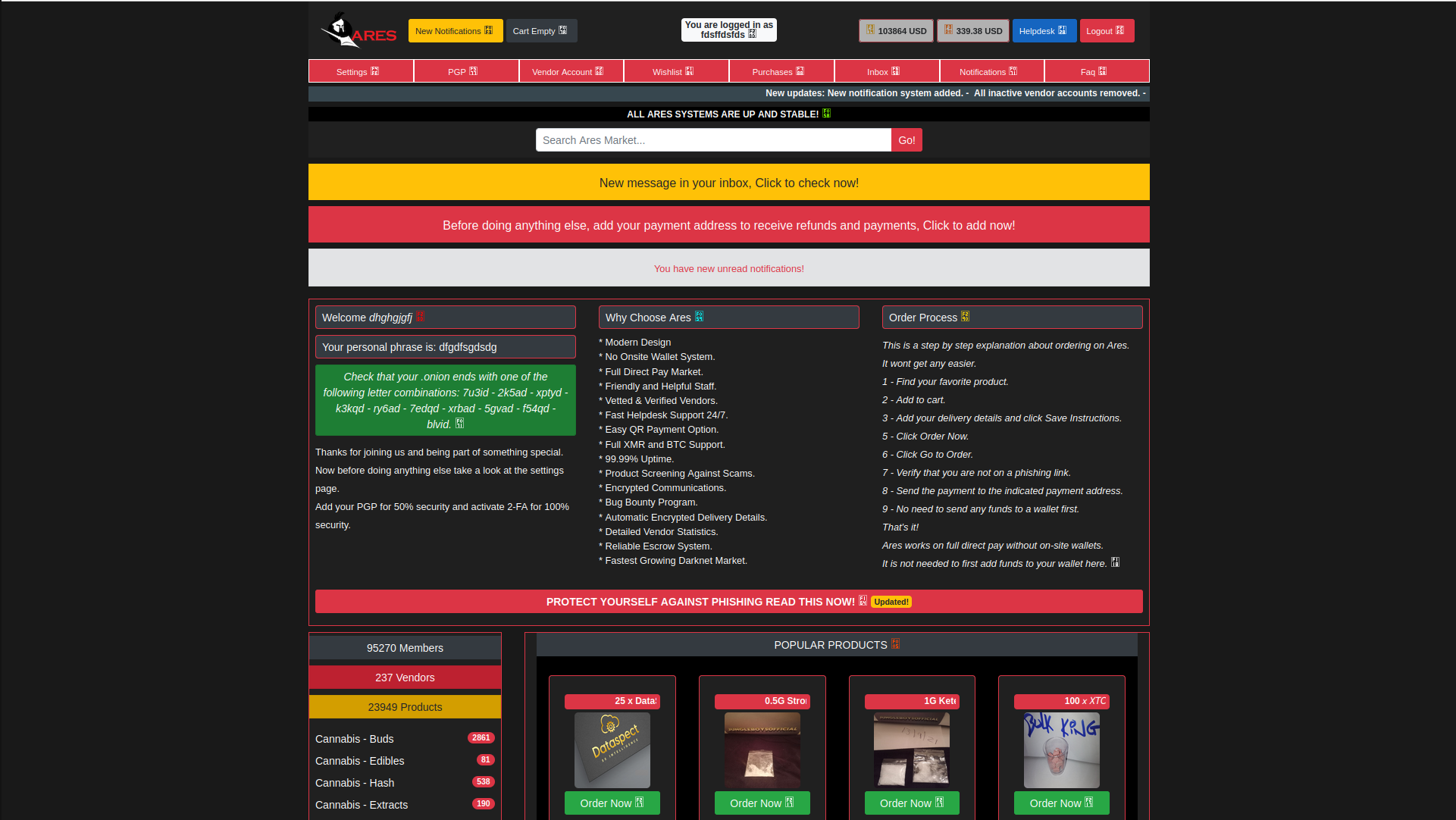 Market Front Page